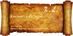 Kerner Lívia névjegykártya